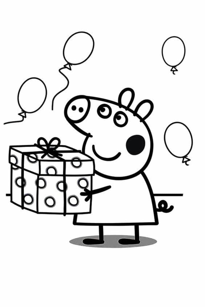 hình tô màu heo peppa