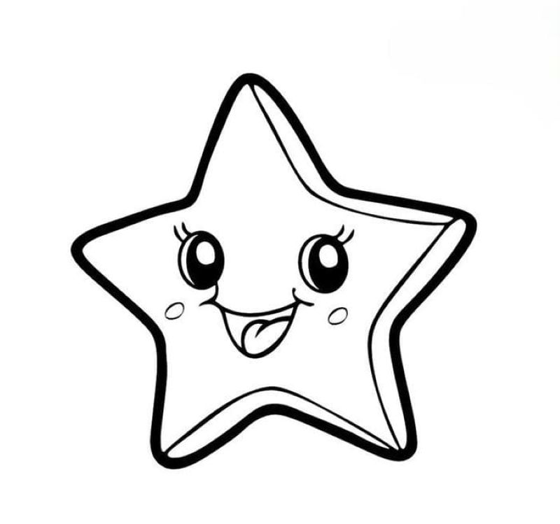 hình tô màu ngôi sao cute