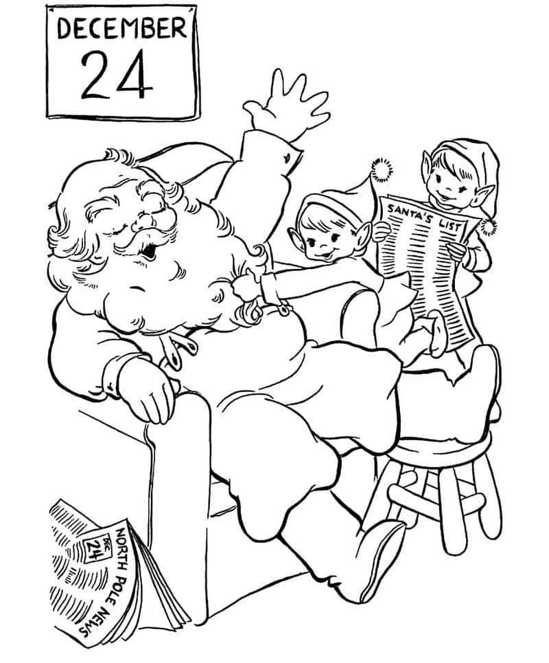 hình tô màu ông già noel