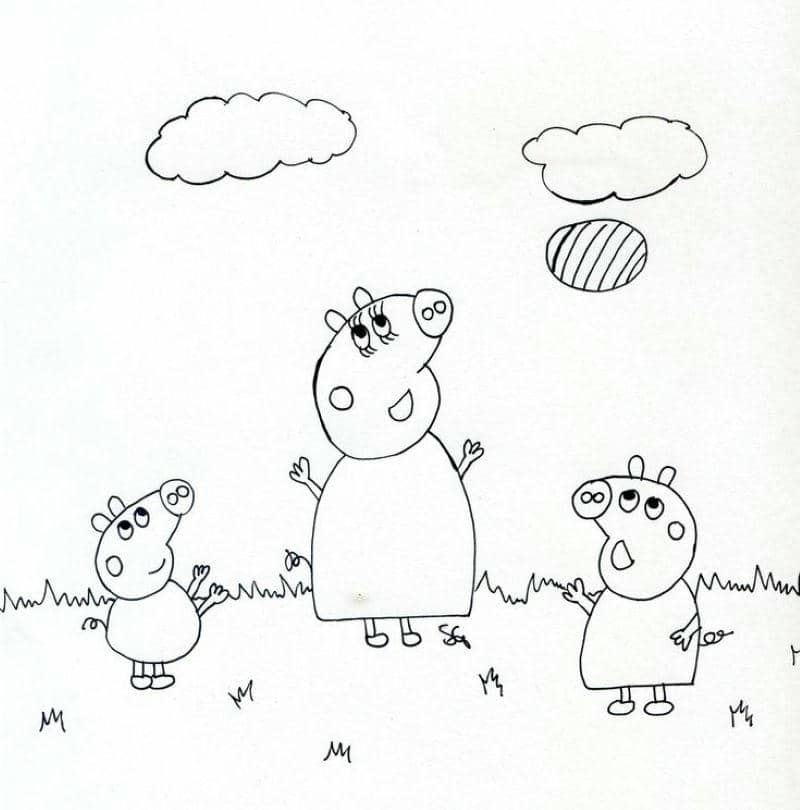 hình tô màu peppa