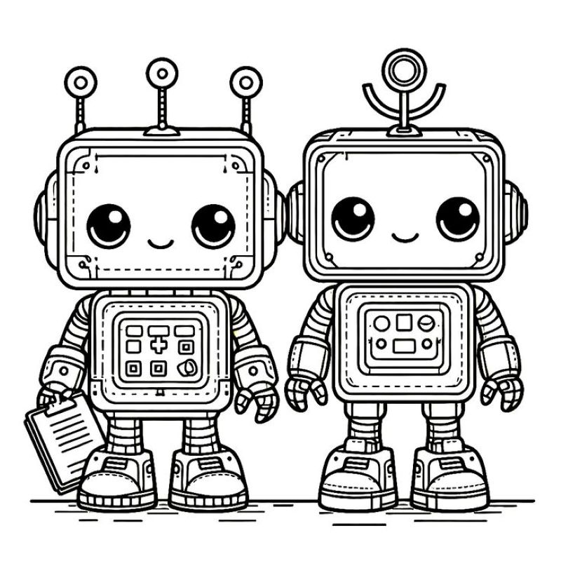 hình tô màu robot