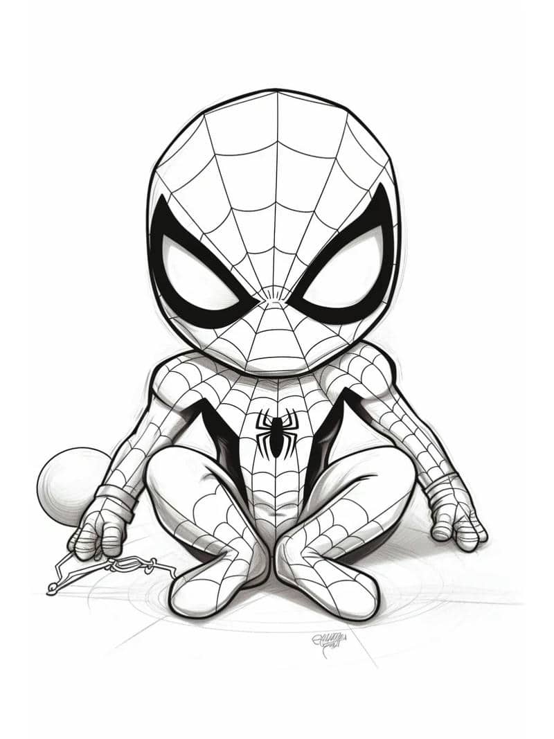 hình tô màu spider man