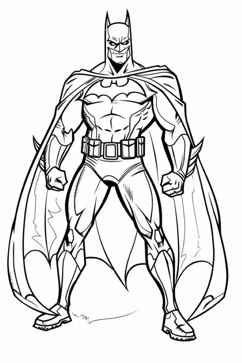 hình tranh tô màu batman đơn giản