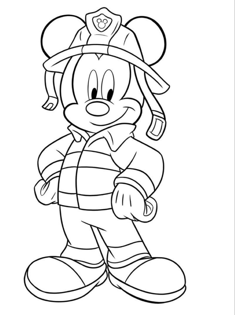 hình tranh tô màu chuột mickey