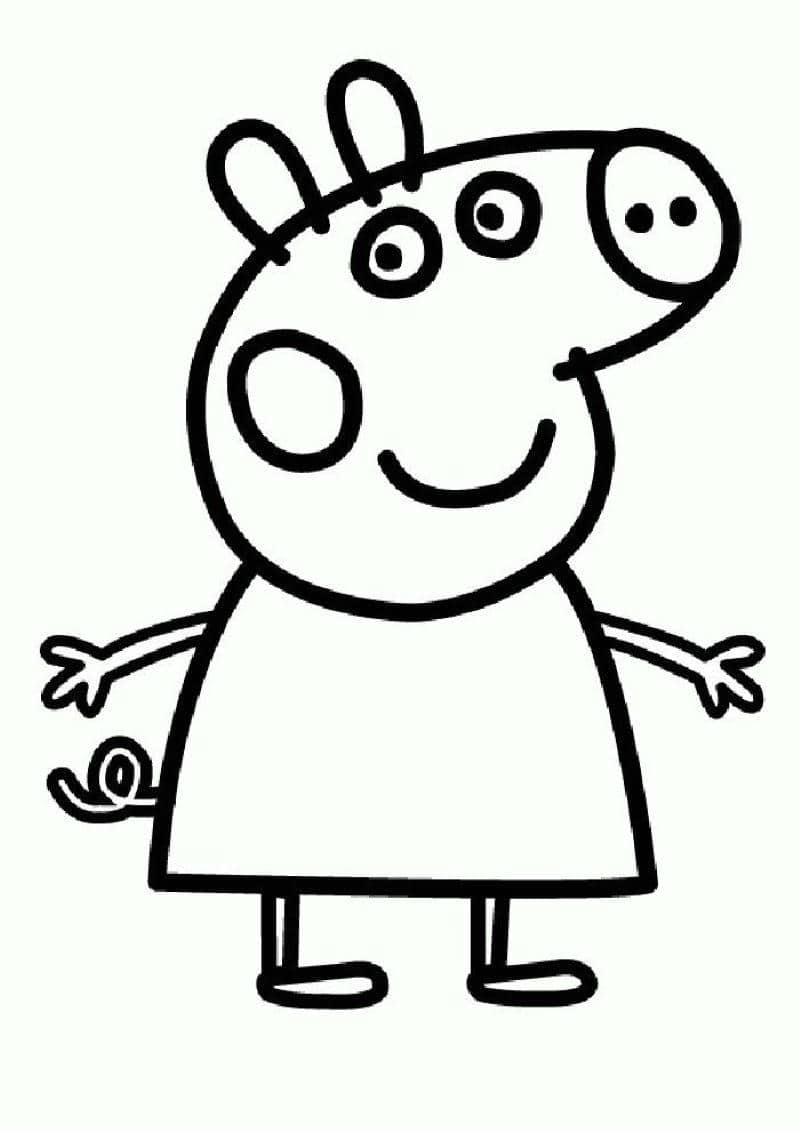 hình tranh tô màu heo peppa cho bé