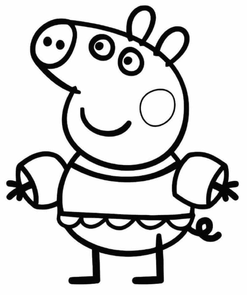 hình tranh tô màu heo peppa