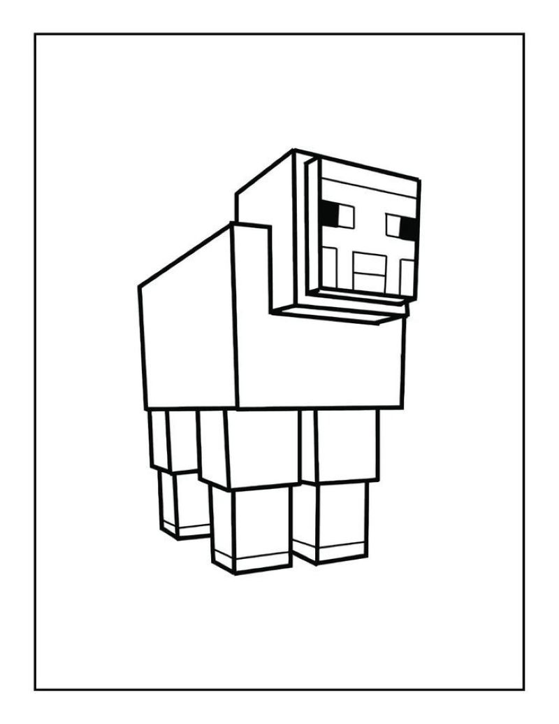 hình tranh tô màu minecraft cute
