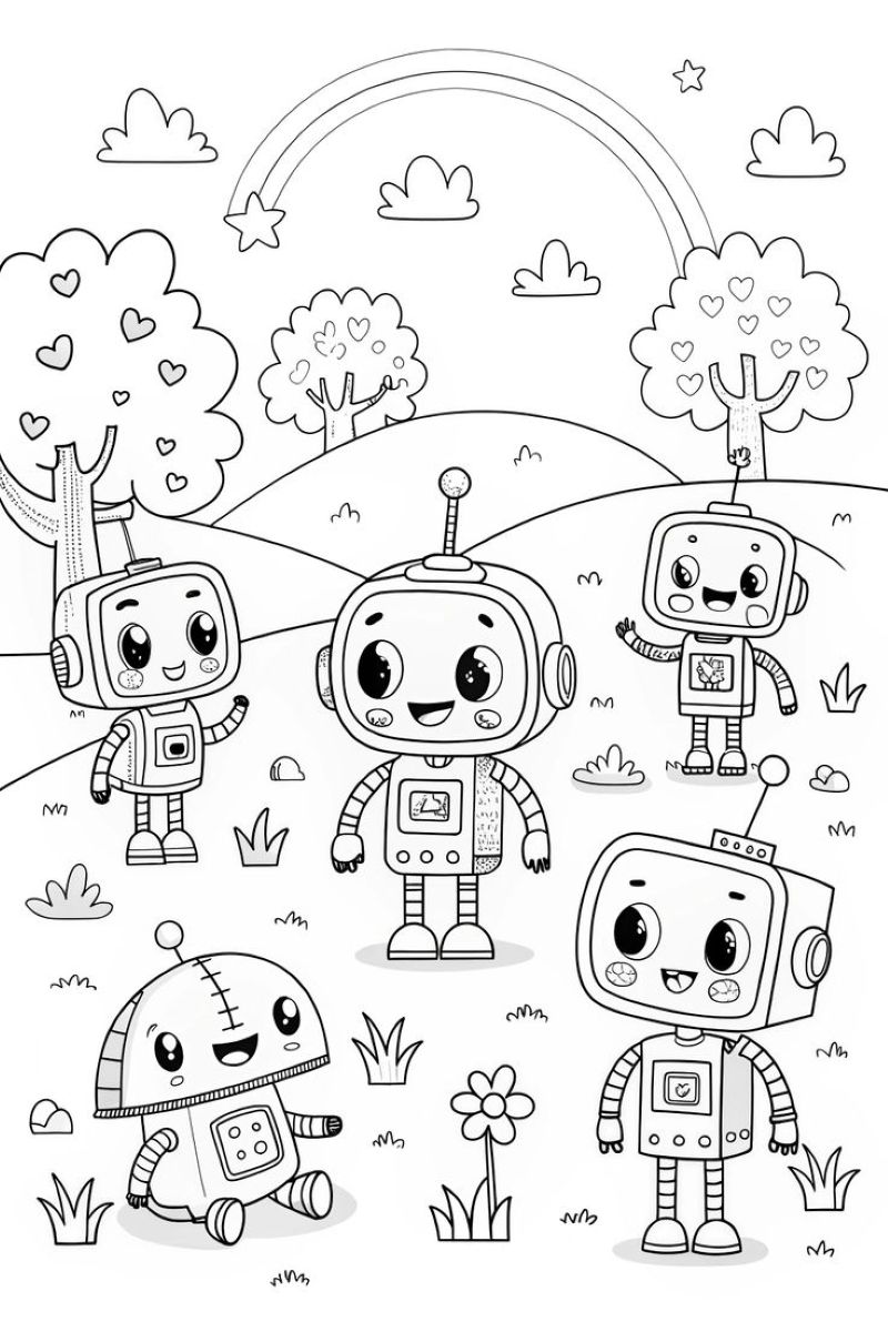robot tô màu