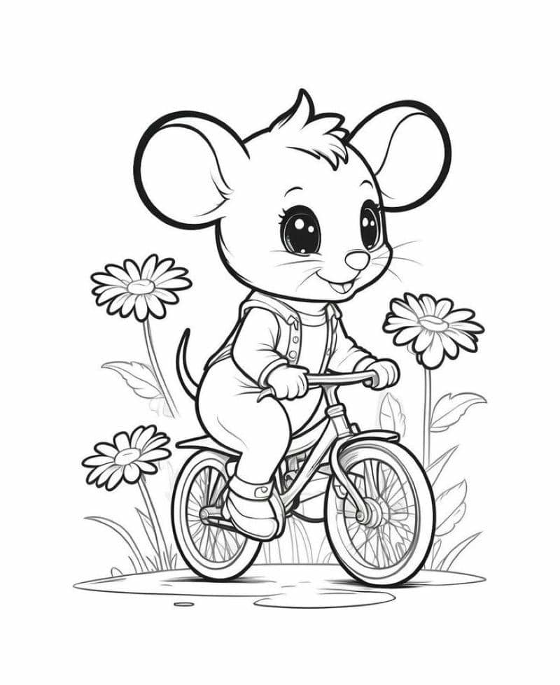 tô màu con chuột đơn giản