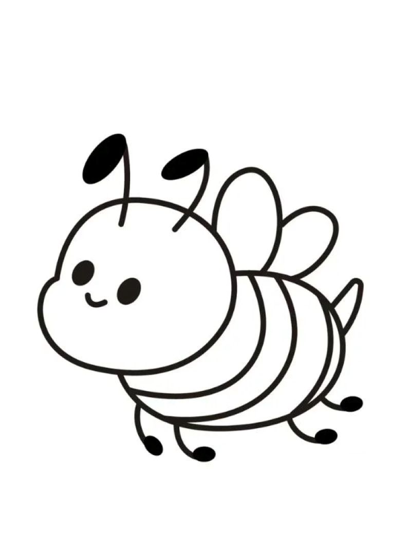 tô màu con ong cute