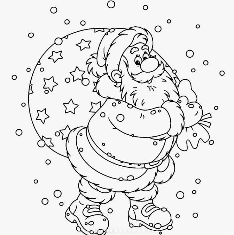 tô màu ông già noel đơn giản