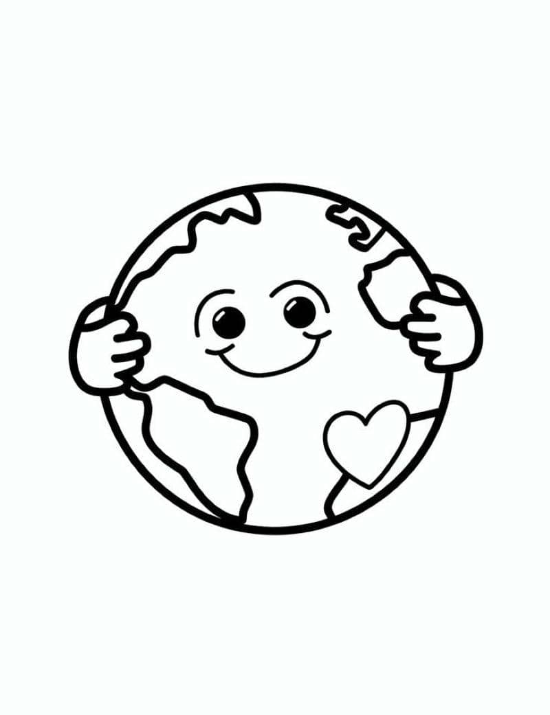 tô màu trái đất cute
