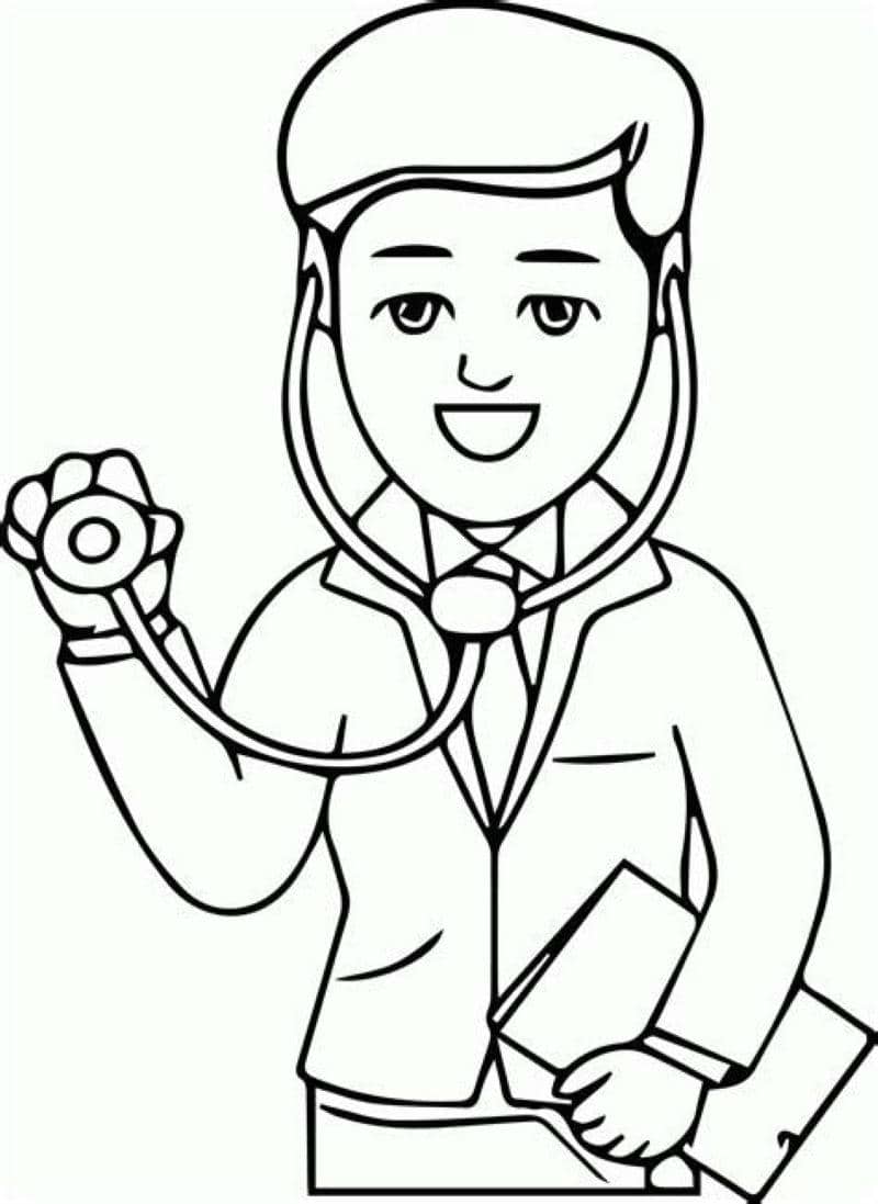 tranh tô màu bác sĩ cho bé