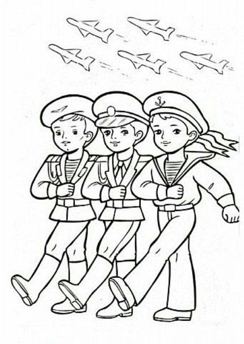 tranh tô màu chú bộ đội việt nam