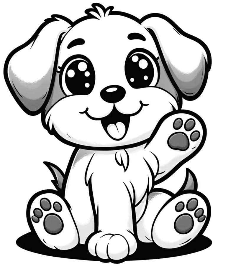 tranh tô màu con chó cute