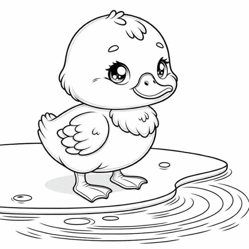 tranh tô màu con vịt cute