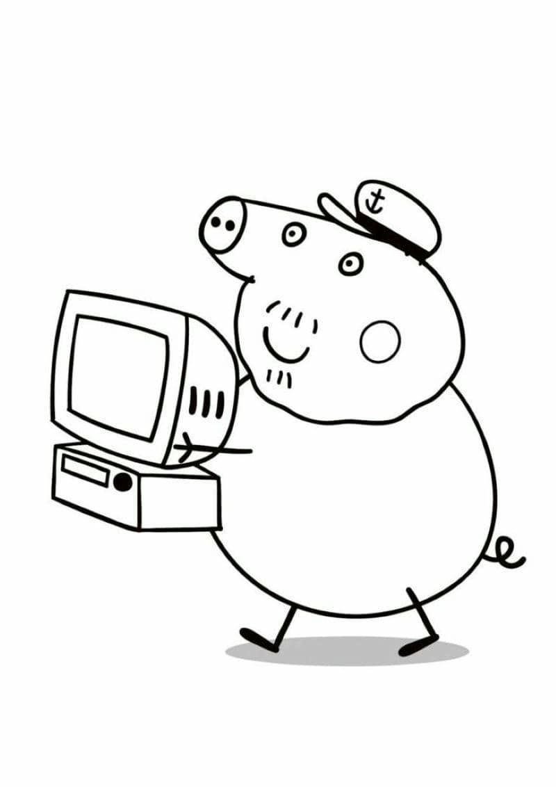 tranh tô màu heo peppa đơn giản