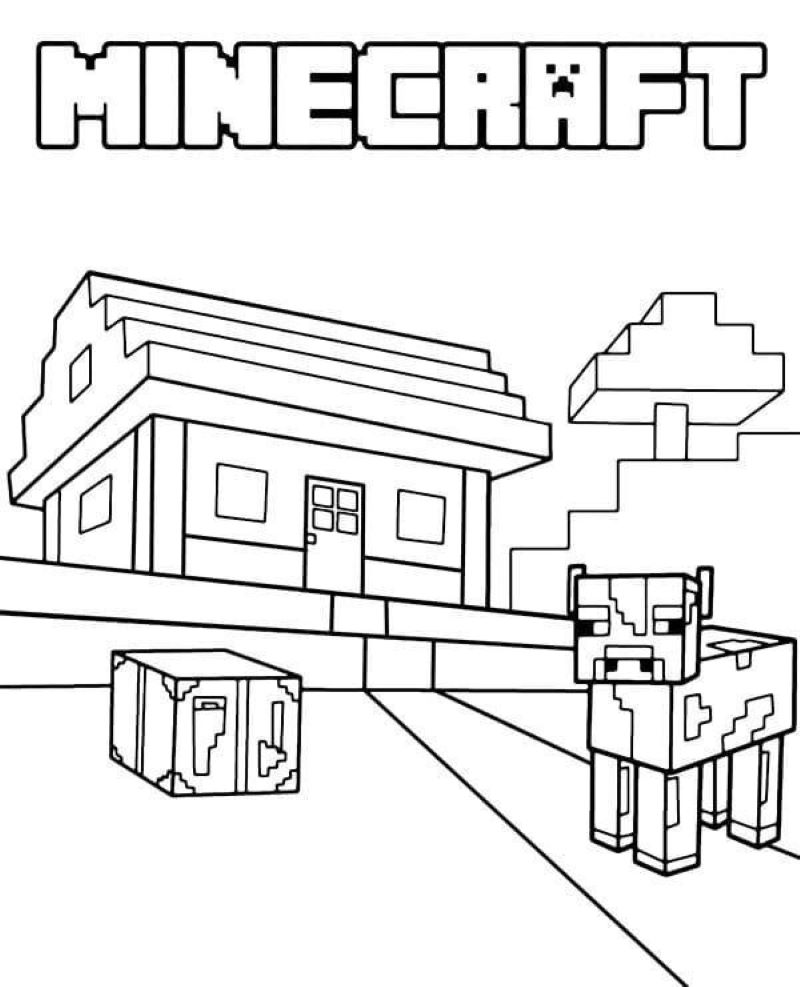 tranh tô màu minecraft cute