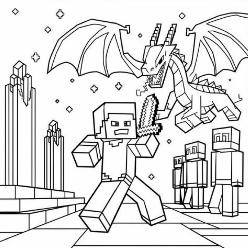 tranh tô màu minecraft