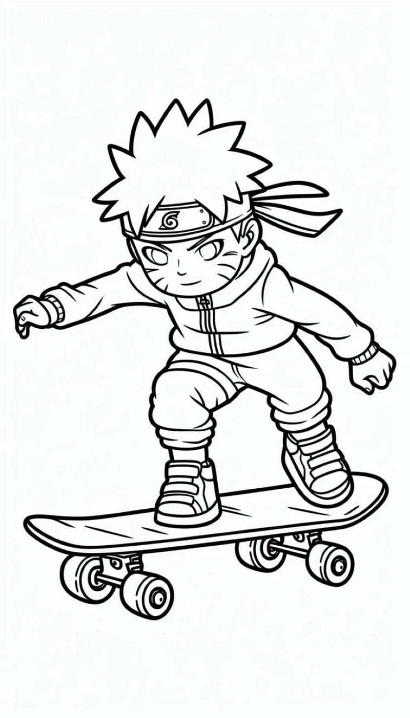tranh tô màu naruto chibi