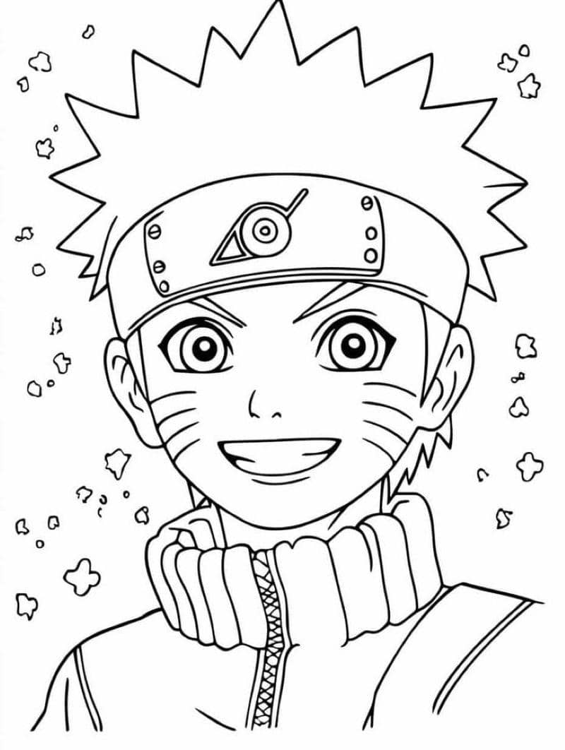 tranh tô màu naruto cười