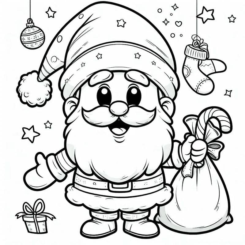 tranh tô màu ông già noel cho bé