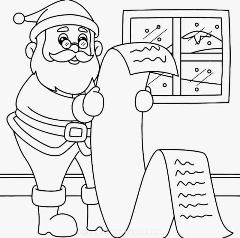 tranh tô màu ông già noel cute