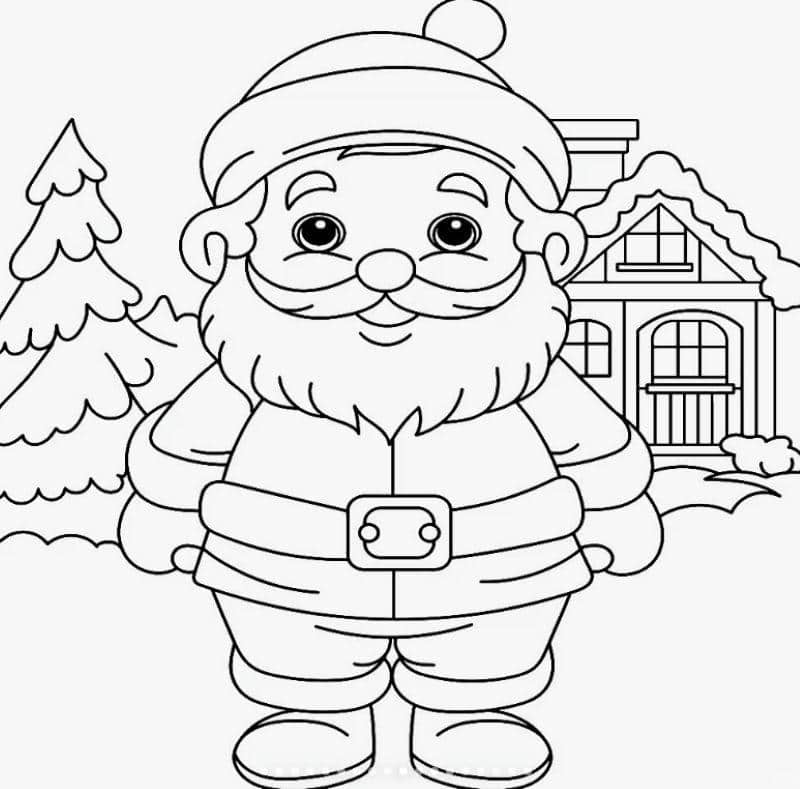 tranh tô màu ông già noel đơn giản