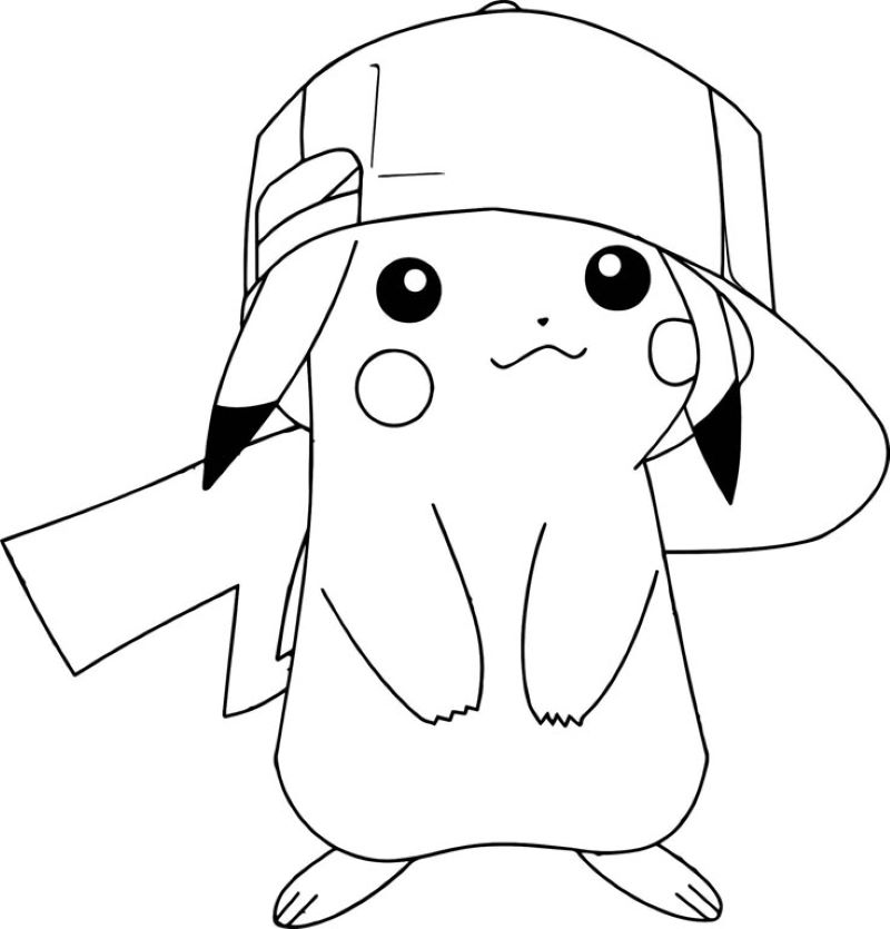 tranh tô màu pikachu cute