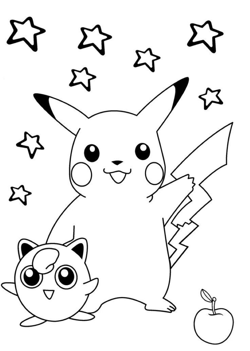 tranh tô màu pikachu