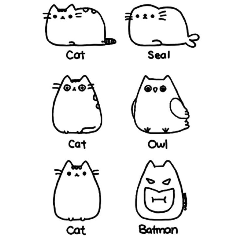 tranh tô màu pusheen cute