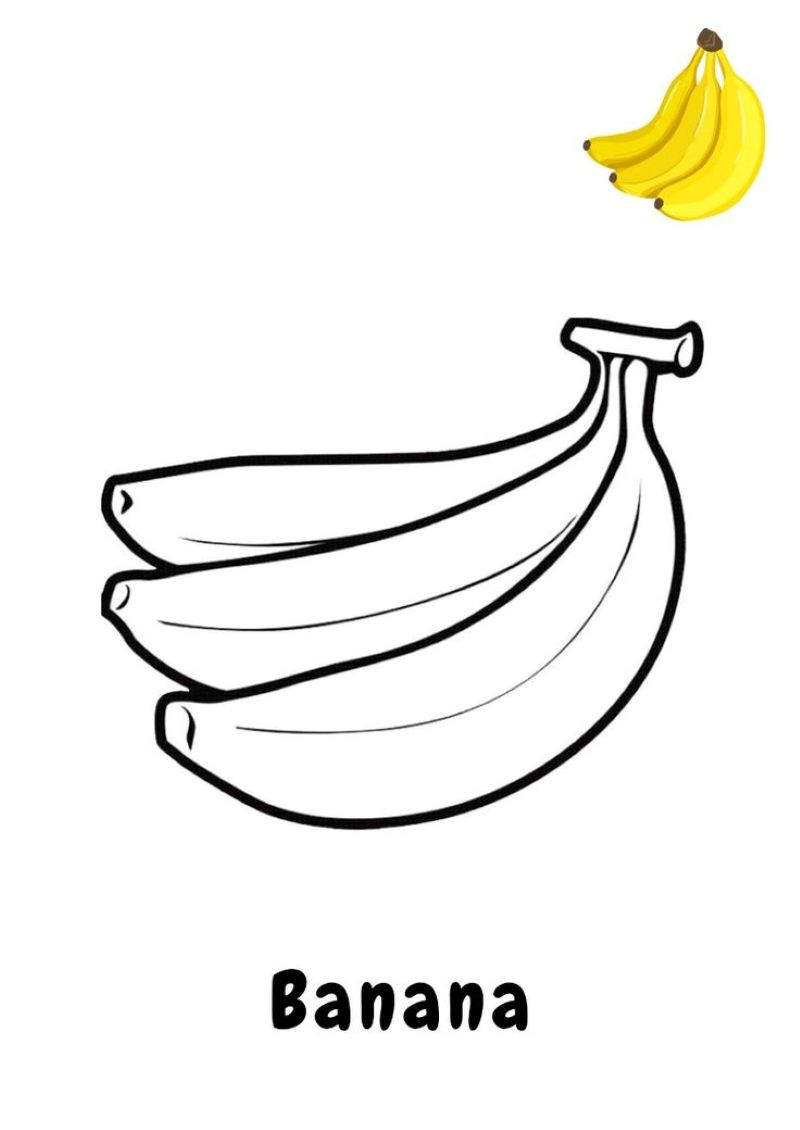 tranh tô màu quả chuối cho bé