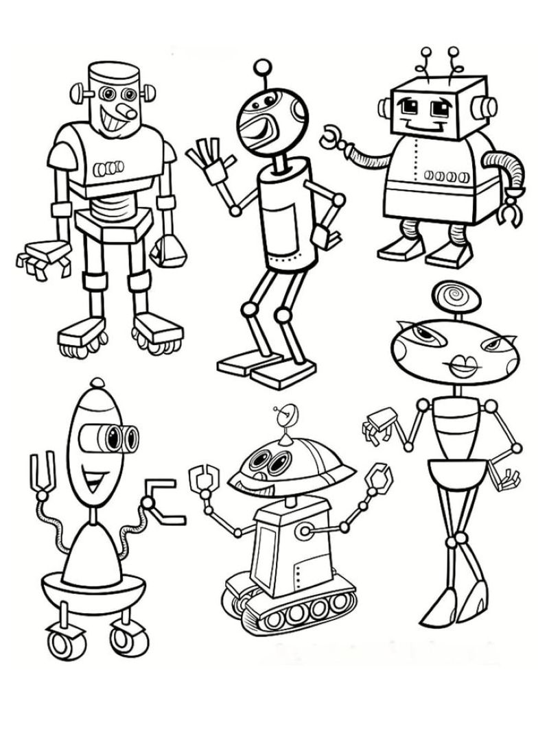 tranh to màu robot cho be trai