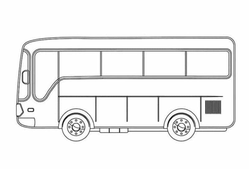 tranh tô màu xe bus đơn giản