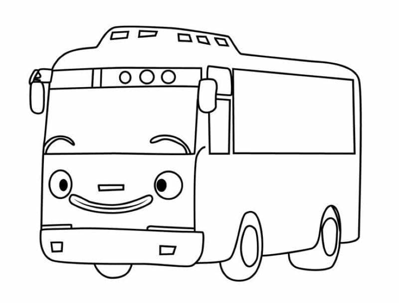tranh tô màu xe buýt đơn giản
