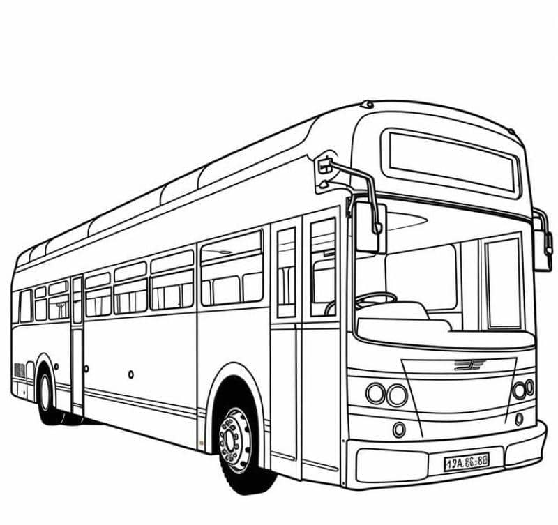 tranh tô màu xe buýt