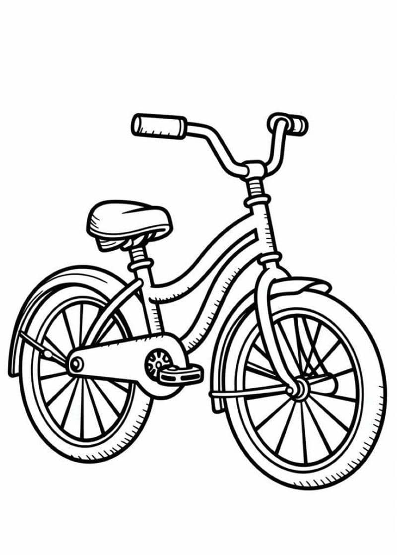tranh tô màu xe đạp cho bé