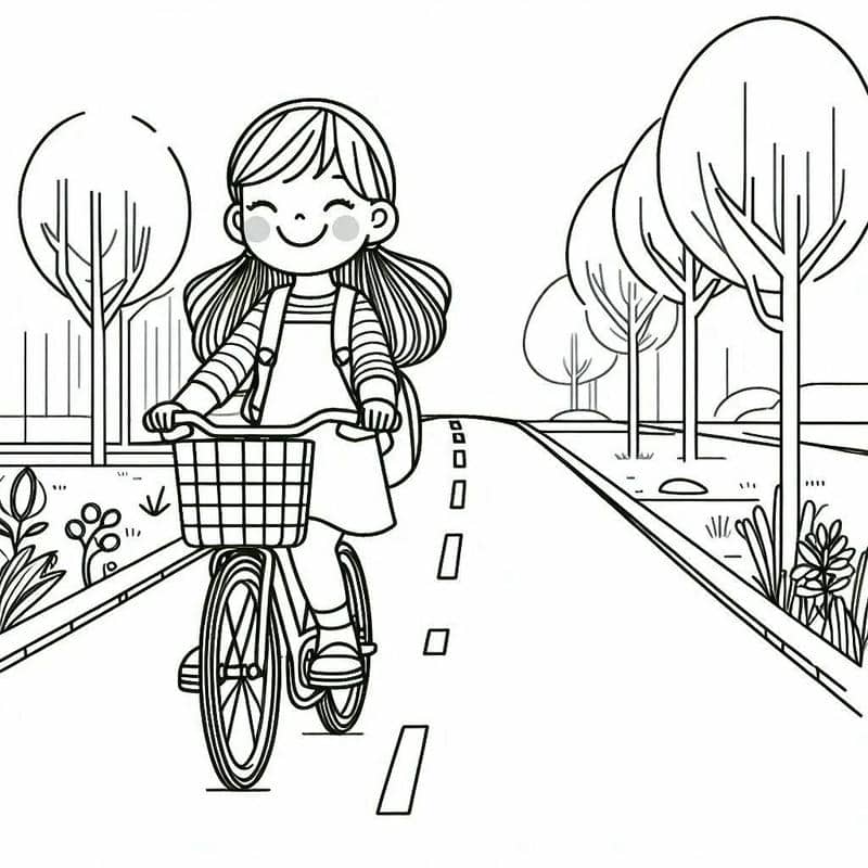 tranh tô màu xe đạp