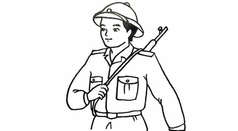 vẽ chú bộ đội của em