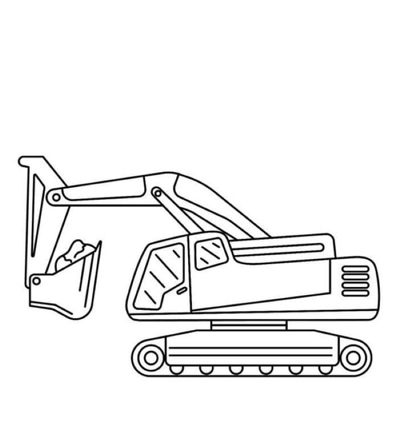 vẽ máy xúc đơn giản
