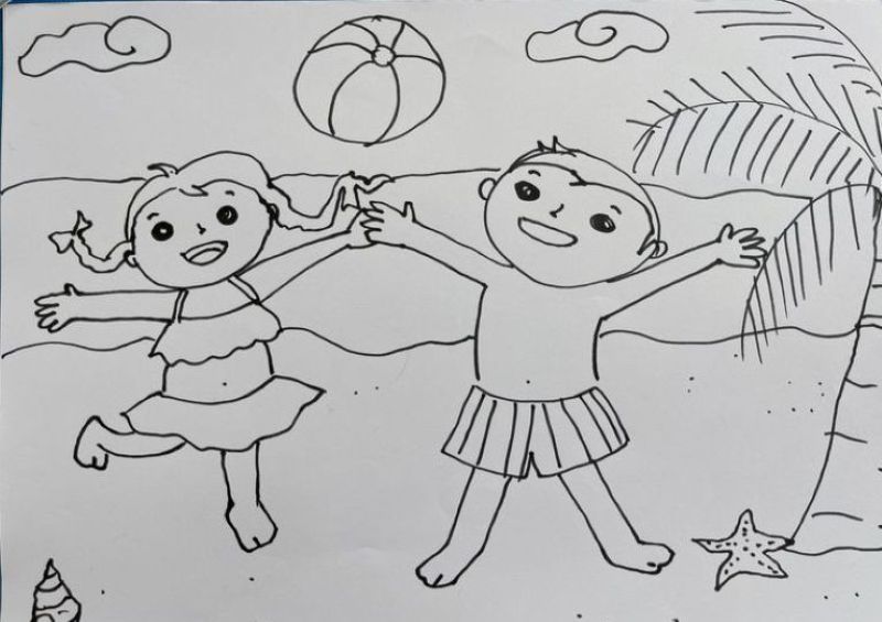 vẽ tranh mùa hè của em