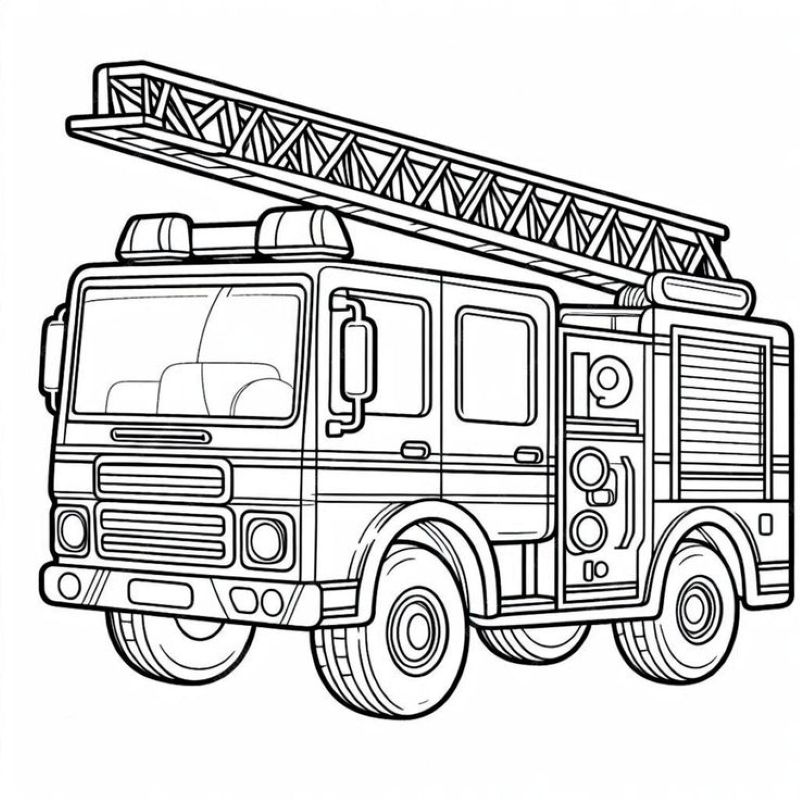vẽ xe cứu hoả